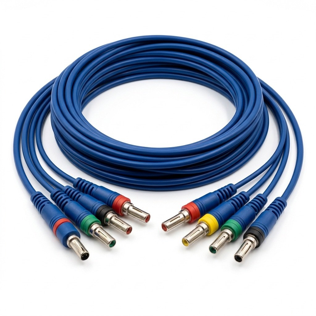 Medical electrode lead wires with 2.0mm pin connectors and durable silicone accessories - NormanDiagnostic DJX series