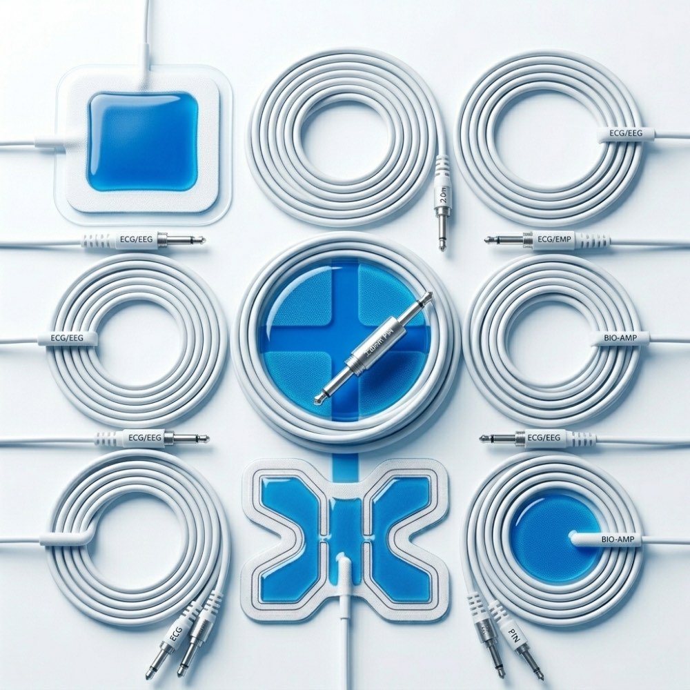 Professional TENS Lead Wires and Silicone Electrode Accessories - NormanDiagnostic