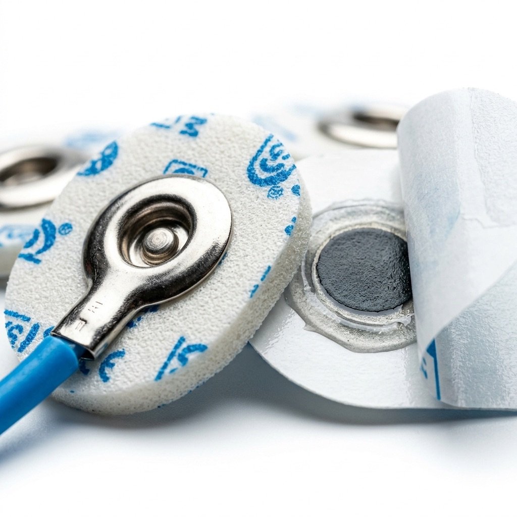 Disposable ECG monitoring electrodes with silver snap and ESU neutral grounding plates for surgical safety - NormanDiagnostic