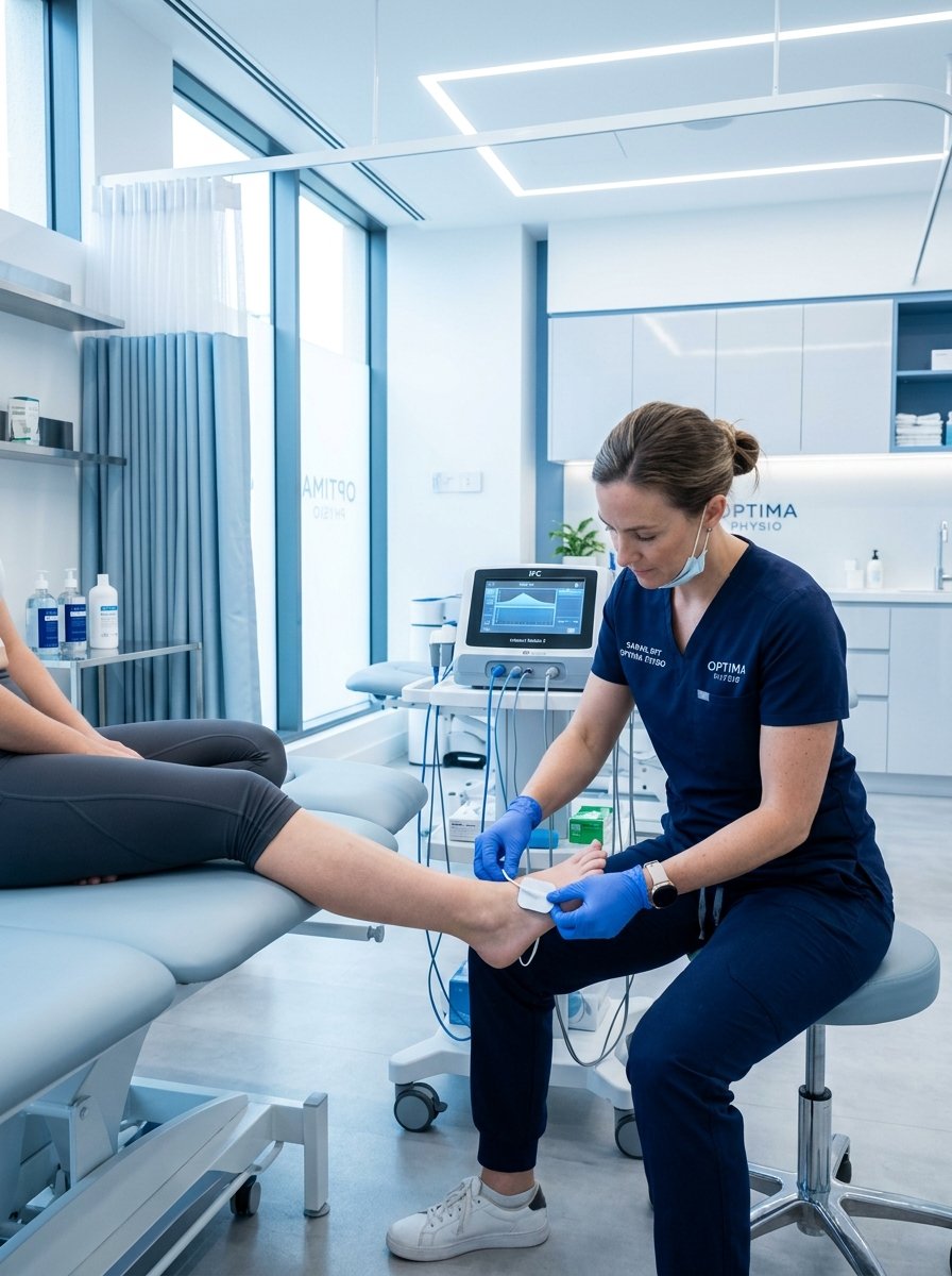 Physiotherapy and rehabilitation center using TENS therapy pads